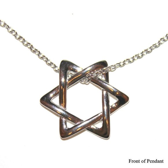 Israel Star of David Charm 925 Sterling Silver Chain Necklace - Picture 2 of 6